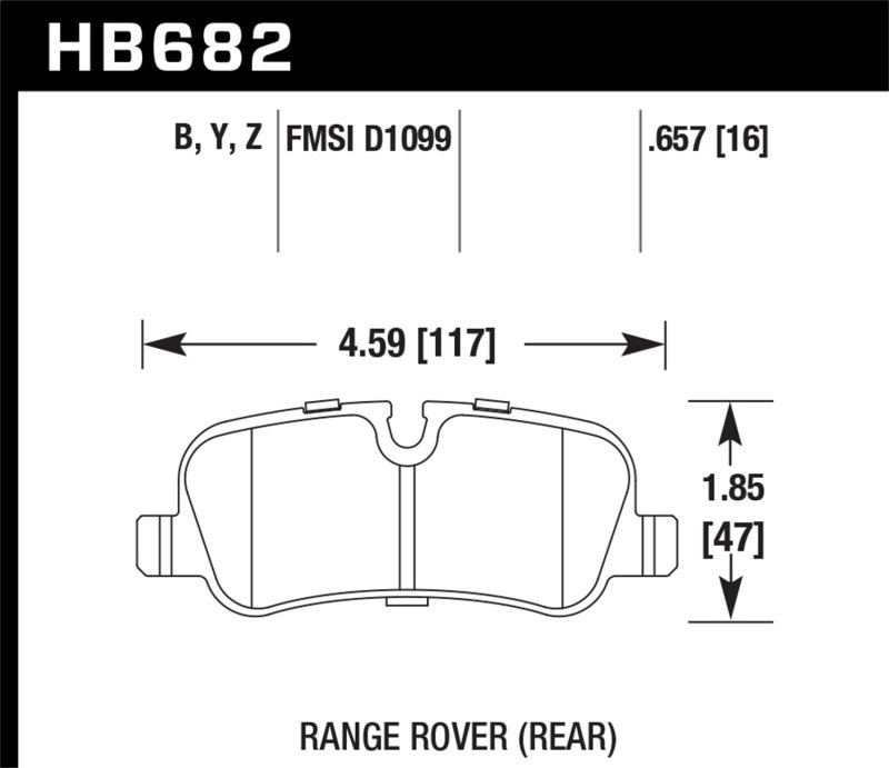 Hawk 05-09 Range Rover LR3 D1099 Performance Ceramic Street Rear Brake Pads