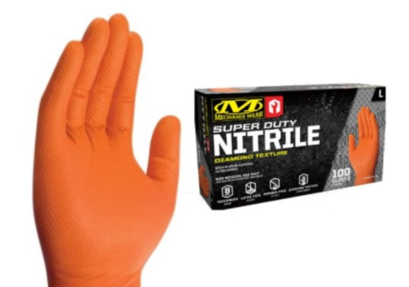 Mechanix Wear SD Orange Nitrile RDT 8 Mil XL - 10 Packs (100 Gloves Ea)