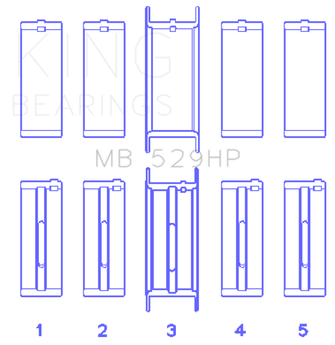 King Engine Bearings Ford 302 5.0L Windsor (Size STDX) Main Bearing Set