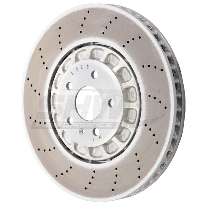 SHW 2022 Audi RS3 2.5L Front Cross-Drilled Lightweight Brake Rotor (4M0615301BJ)