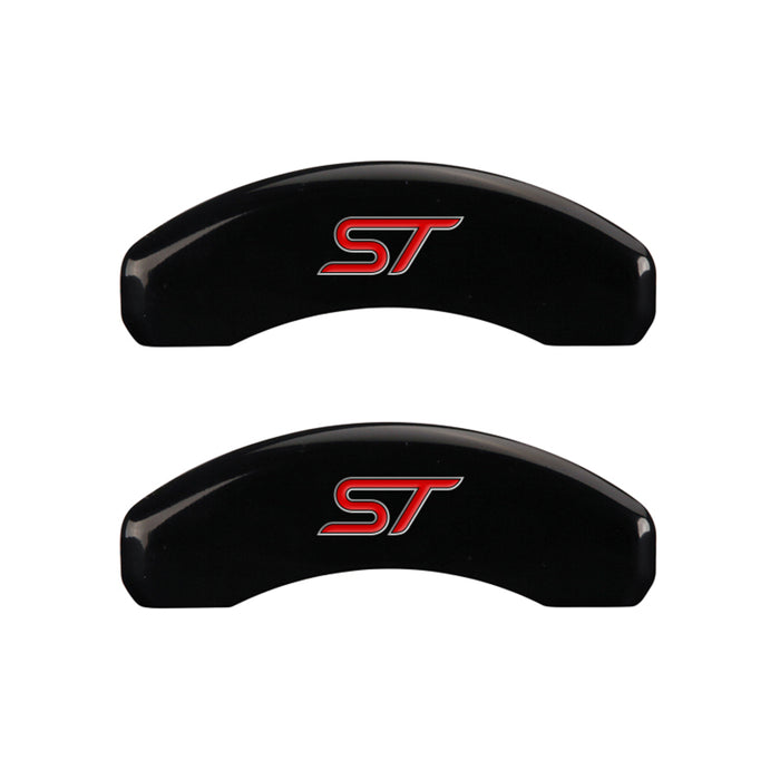 MGP 4 Caliper Covers Engraved Front & Rear No bolts/ST Black finish silver ch