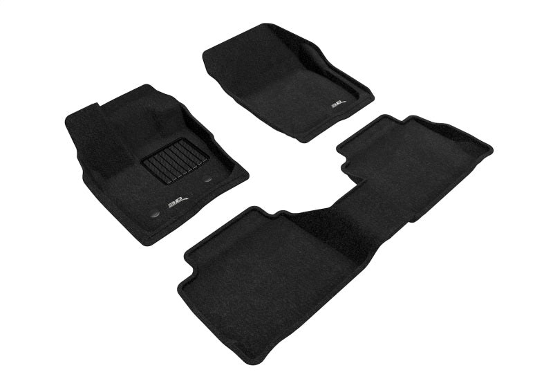 3D MAXpider 17-20 Ford Fusion Elegant 1st 2nd Row - Floor Mat Set (Black)