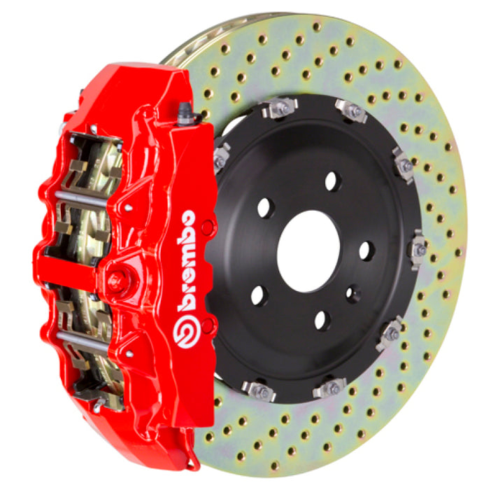 Brembo 00-02 CL500/03-05 S600/03-06 CL600 Fr GT BBK 8Pis Cast 380x34 2pc Rotor Drilled-Red