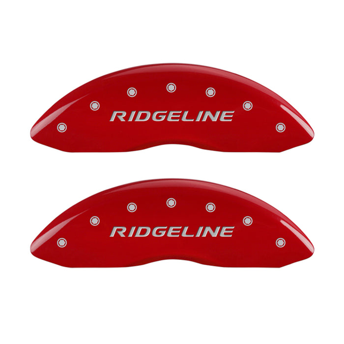 MGP 4 Caliper Covers Engraved Front & Rear Ridgeline Red Finish Silver Char 2017 Honda Ridgeline