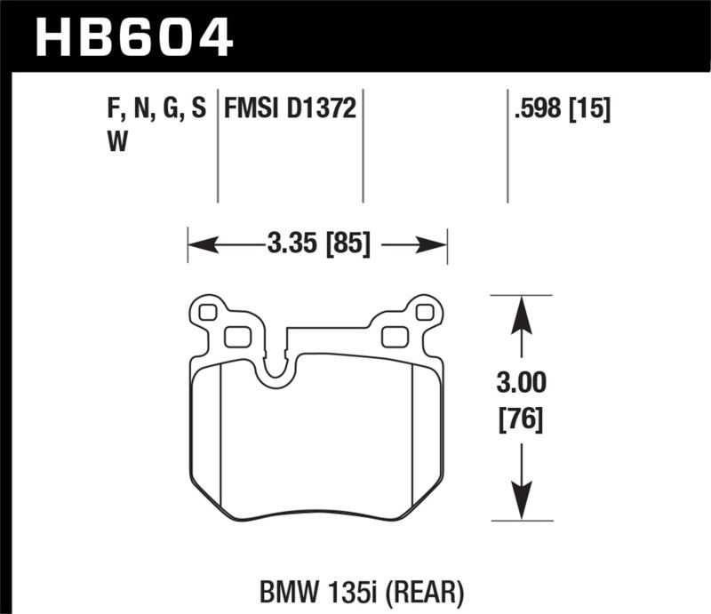 Hawk BMW 135i HPS Street Rear Brake Pads