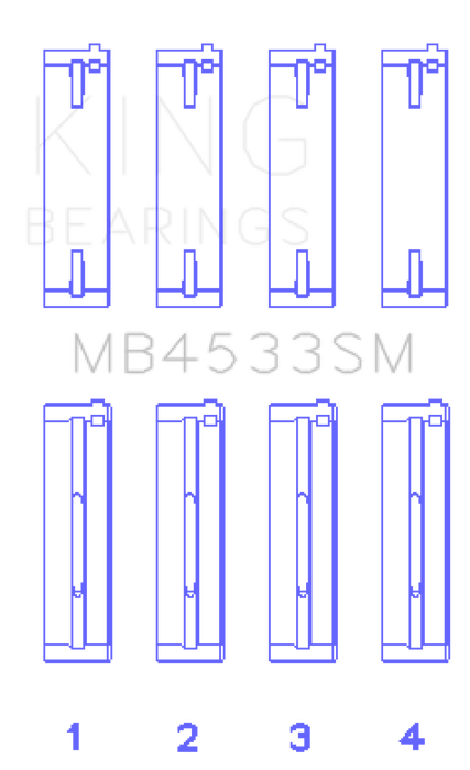King Engine Bearings Audi 2.1L/2.2L 10V/20V 5cyl Turbo (Size 0.25 Oversized) Main Bearing Set
