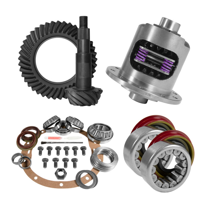 Yukon 8.6in GM 4.11 Rear Ring & Pinion Install Kit 30 Spline Positraction Axle Bearings and Seals