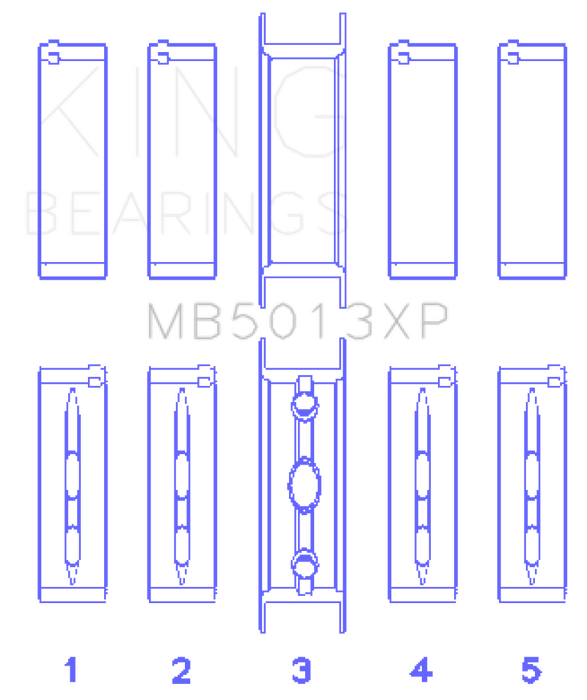 King Engine Bearings Chevy LS1 / LS6 / LS3 (Size 010X) Performance Main Bearing Set