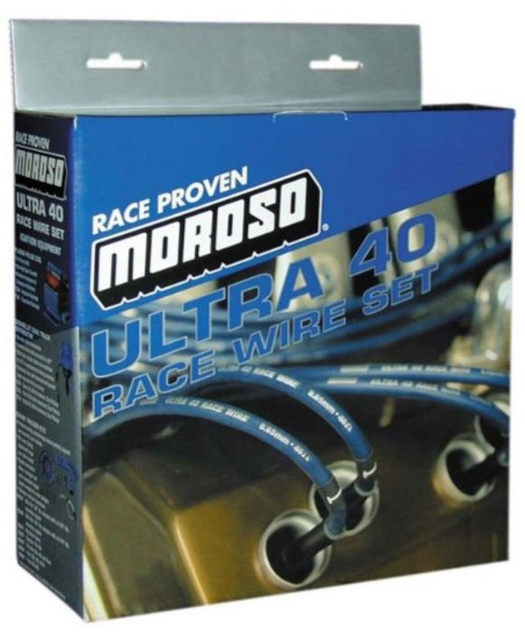 Moroso Chevrolet Big Block Ignition Wire Set - Ultra 40 - Sleeved - Non-HEI - Straight - Blue