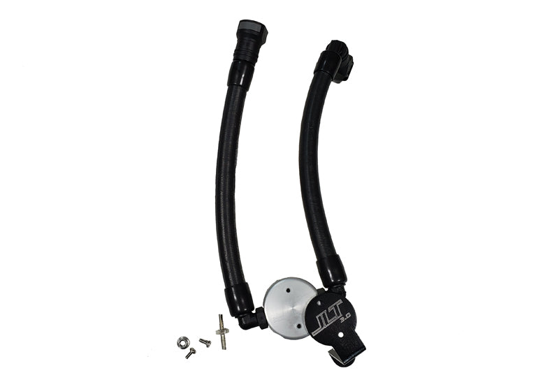 J&L 07-14 Ford Mustang GT500 Oil Separator 3.0 Passenger Side (Remote Mount) - Clear Anodized