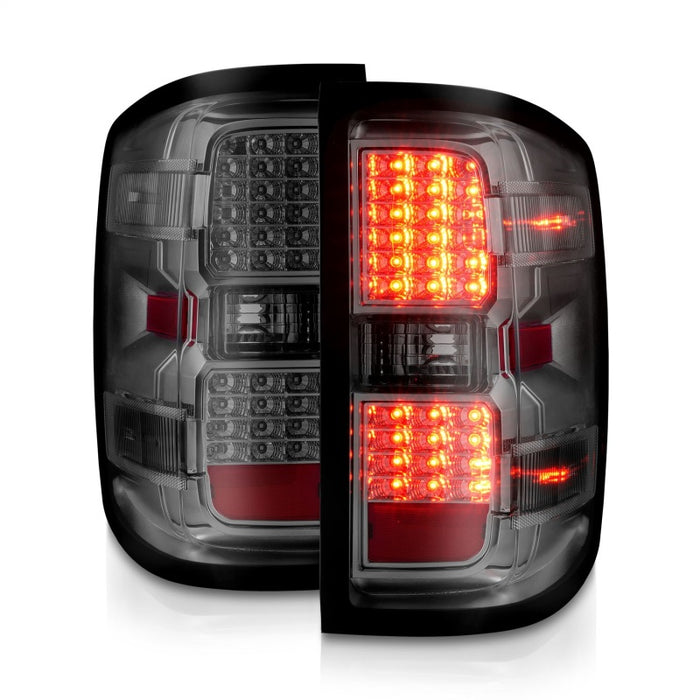 ANZO 15-19 Chevy Silverado 2500HD/3500HD (Halgn Only) LED Tail Lights w/Smoke Light Bar & Clear Lens