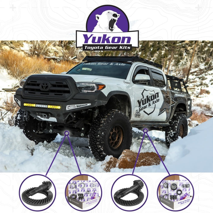 Yukon Gear Ring & Pinion Gear Kit Pkg F&R w/Install Kits Toyota 8.0/8.0 IFS 4.56 Ratio