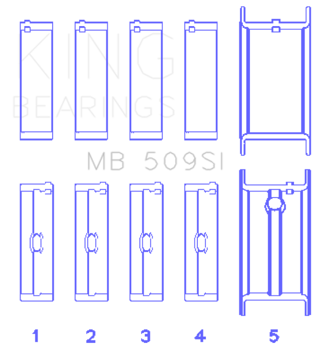 King Engine Bearings Chevrolet 400 Crankshaft Main Bearing Set (Set of 5)