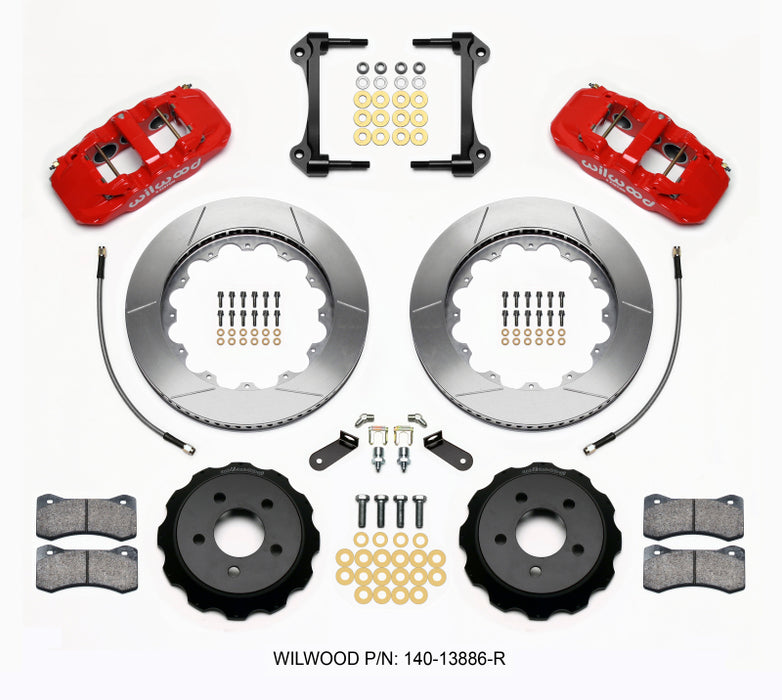 Wilwood AERO6 Front Hat Kit 14.00 Red 15-23 Mustang w/Lines