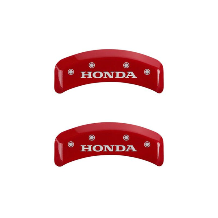 MGP 4 Caliper Covers Engraved Front & Rear Honda Red finish silver ch