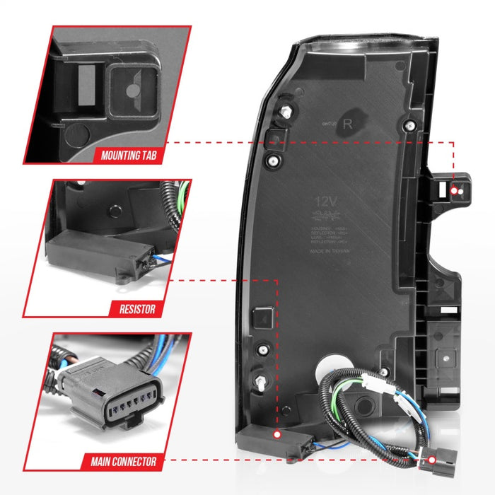 ANZO 2015-2020 Chevrolet Tahoe LED Tail Lights w/ Light Bar Black Housing Smoke Lens