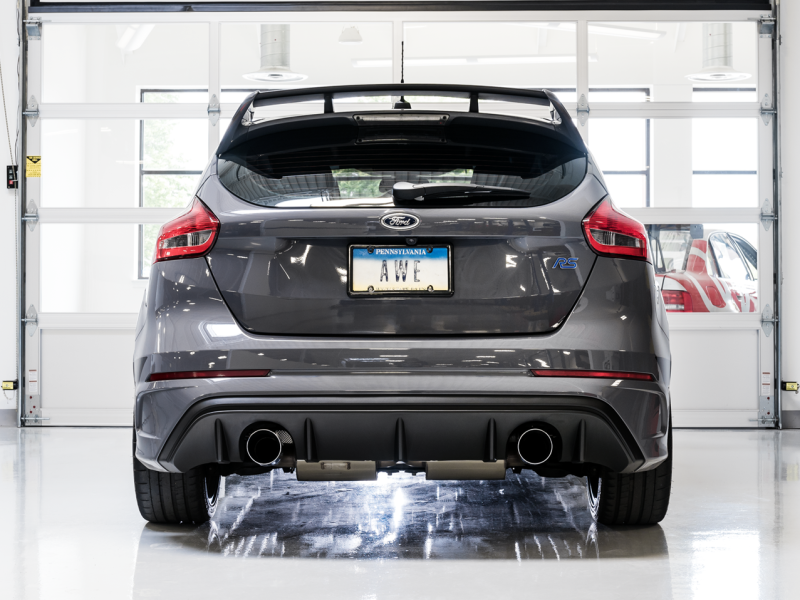 AWE Tuning Ford Focus RS Touring Edition Cat-Back Exhaust- Non-Resonated - Chrome Silver Tips