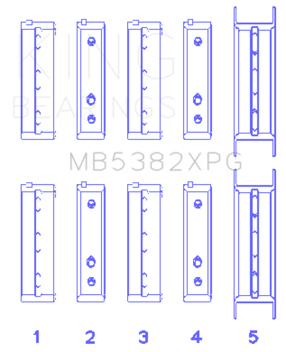 King Subaru EJ20/EJ22/EJ25 (For Thrust in #5 Position) Performance Main Bearing Set - Size STD