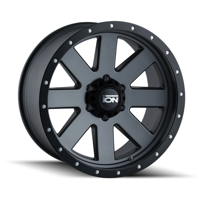 ION Type 134 18x10 / 5x139.7 BP / -19mm Offset / 108mm Hub Matte Gunmetal/Black Beadlock Wheel