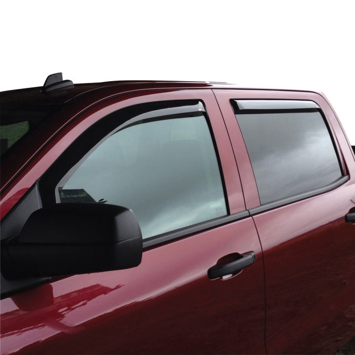 Westin 2014-2018 Chevy Silverado 1500 Crew Cab In-Channel Wind Deflector 4pc - Smoke