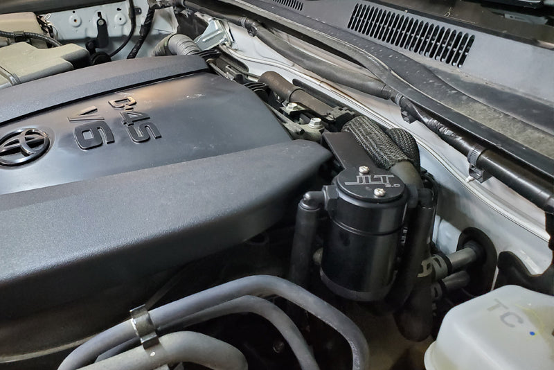 J&amp;L 16-23 Toyota Tacoma 3.5L Driver Side Oil Separator 3.0 - Black Anodized