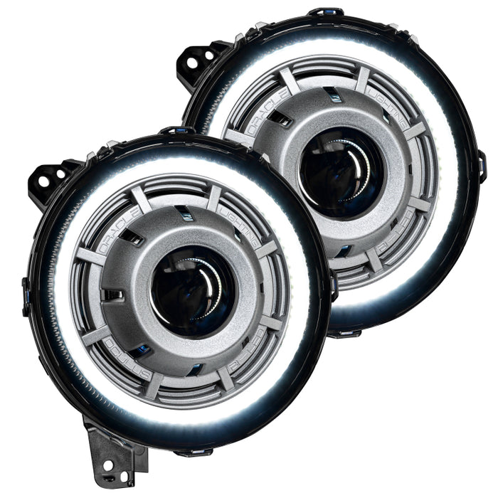 Oracle Oculus Bi-LED Projector Headlights for Jeep JL/Gladiator JT Satin Silver 5500K