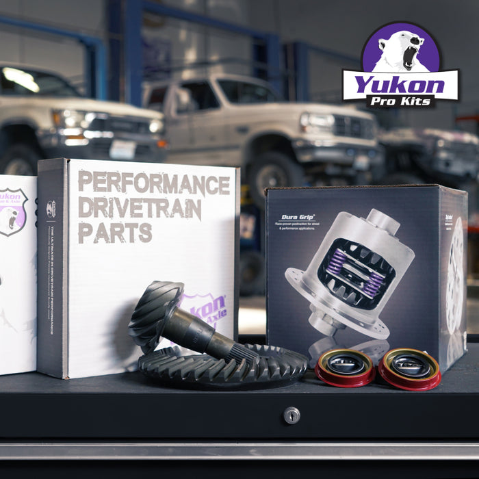 Yukon 8.25in CHY 4.11 Rear Ring & Pinion Install Kit Positraction 1.618in ID Axle Bearings