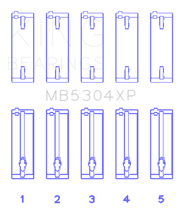 King Engine Bearings Mazda B6/B6-T/ZM/B3/B5 Main Bearing Set - Size +0.25mm