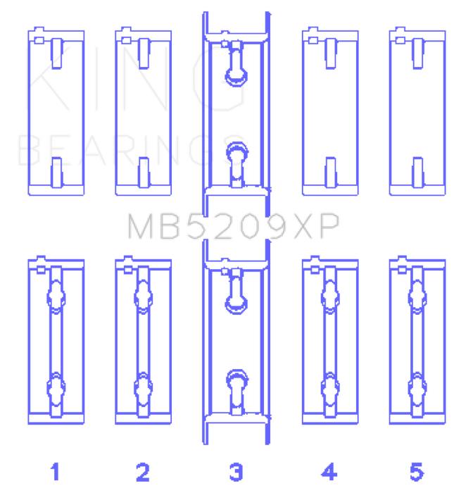 King Mitsubishi 4G63/4G64 7 Bolt 2nd Gen DSM and EVO I-IV Performance Main Bearing Set - Size STD