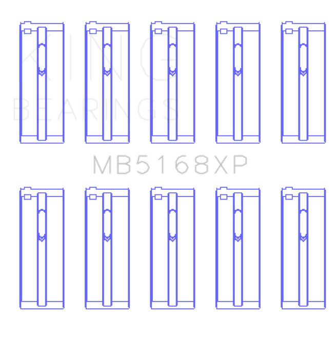 King Engine Bearings Honda H22 50mm Journal Crankshaft Main Bearing Set (Size .25)