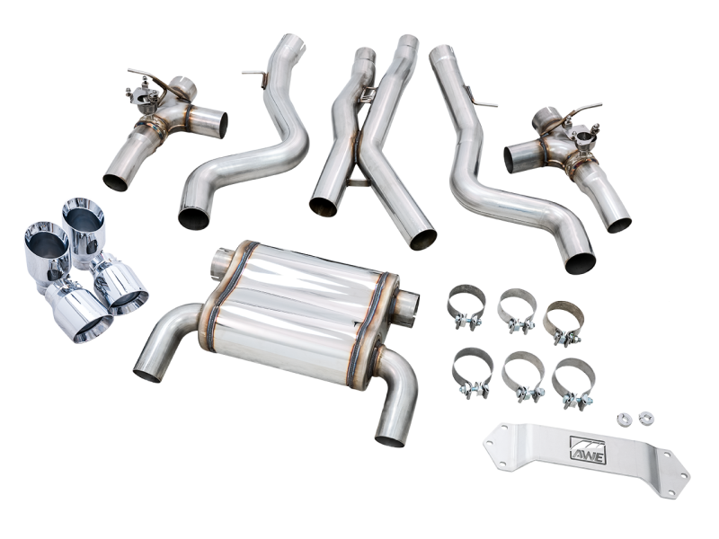 AWE Tuning BMW F8X M3/M4 SwitchPath Cat-Back Exhaust - Diamond Black Tips