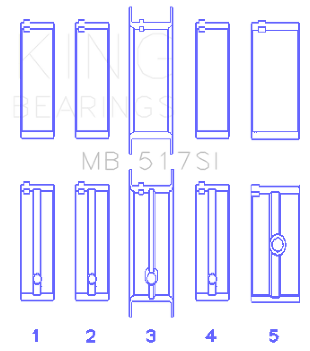 King Engine Bearings Chrysler 360 / 360CI 5.9L V8 (Size .010) Main Bearing Set