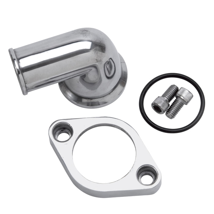 Edelbrock Waterneck SBC/BBC 90-Degree Two-Piece Cast Swivel Polished
