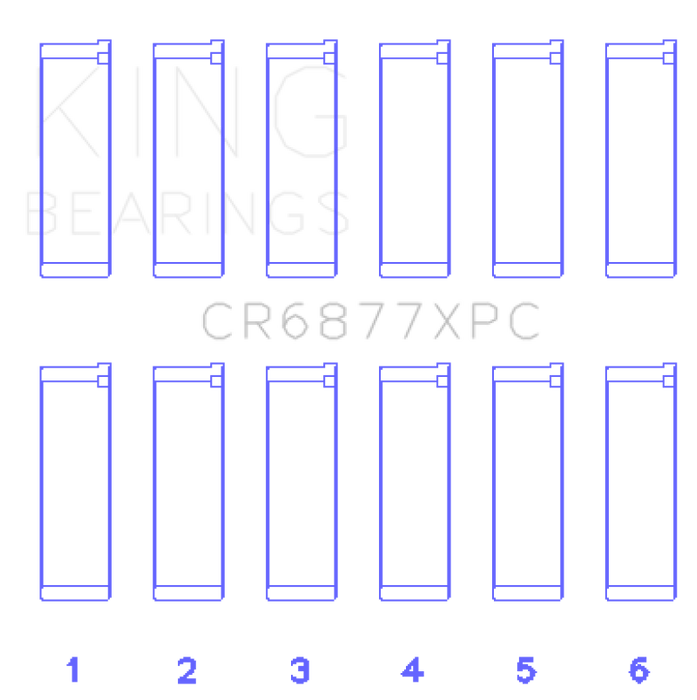 King Engine Bearings BMW S54B32 3.2L Coated Performance Rod Bearing Set of 6 (Size STDX)