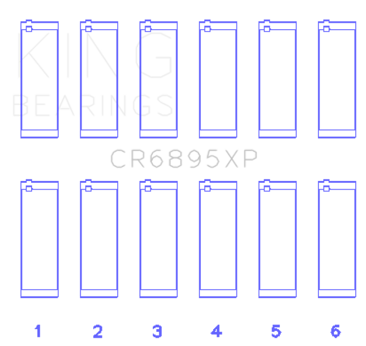 King Engine Bearings Ford EcoBoost 3.5L V6 Connecting Rod Bearing Set (Set of 6)