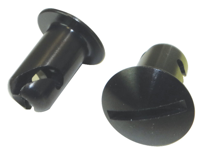 Moroso Quick Fastener - Oval Head - 7/16in x .500in - Aluminum - Black - 10 Pack