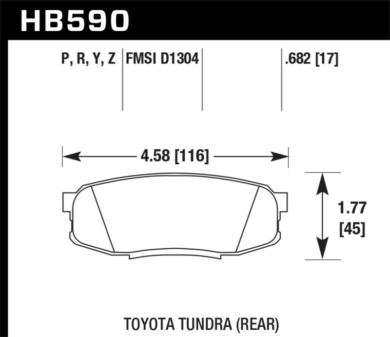 Hawk 08-10 Toyota Land Cruiser / 07-10 Tundra Super Duty Street Rear Brake Pads