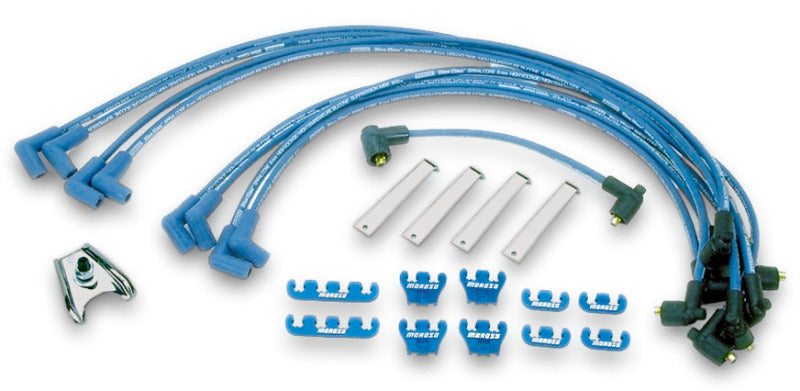 Moroso Chevrolet Small Block Ignition Wire Dress-Up Kit - Pre-HEI - Blue Max - Spiral Core