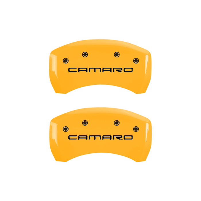 MGP 4 Caliper Covers Engraved F & R Gen 4/Camaro Yellow Finish Black Char 2000 Chevrolet Camaro