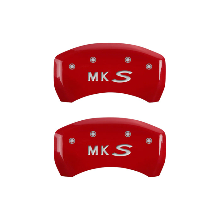 MGP 4 Caliper Covers Engraved Front Lincoln Engraved Rear MKS Yellow finish black ch