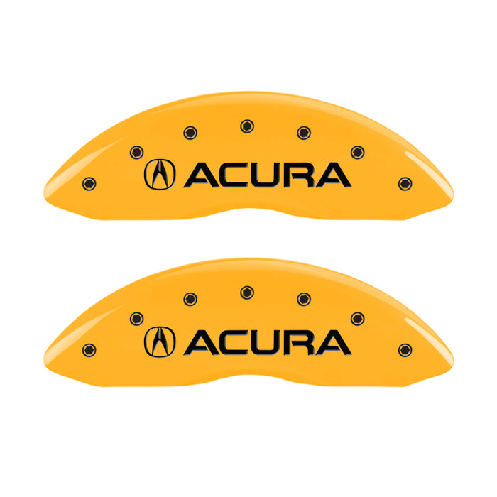 MGP 4 Caliper Covers Engraved Front & Rear Acura Yellow Finish Black Char 2016 Acura RDX