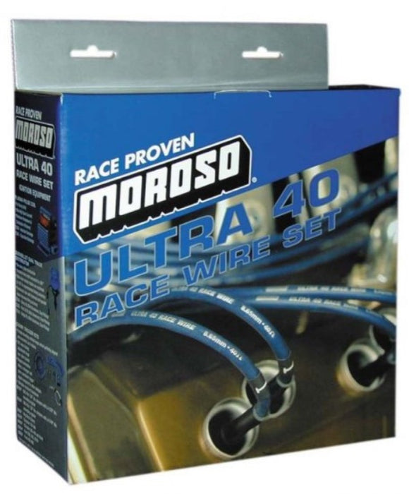 Moroso Ford 351W Ignition Wire Set - Ultra 40 - Sleeved - HEI - 135 Degree - Black
