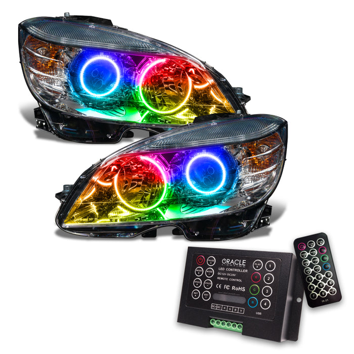 Oracle 08-11 Mercedes Benz C-Class Pre-Assem. Headlights Chrome Housing- w/2.0 Controller