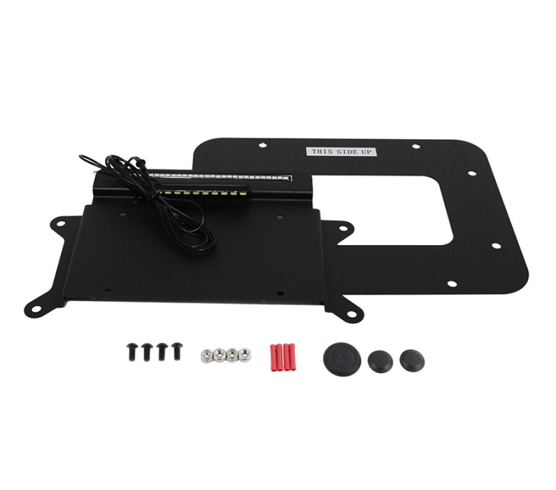 Kentrol 07-18 Jeep Wrangler JK Back Side License Plate Mount with LEDs - Textured Black