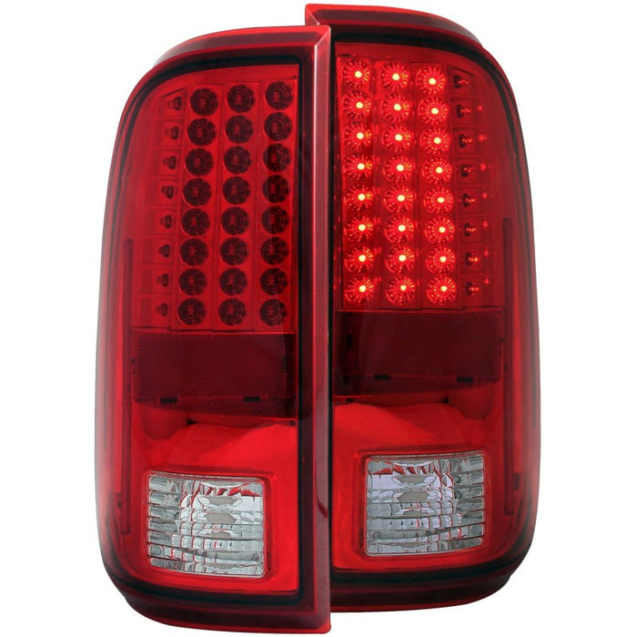 ANZO 2008-2015 Ford F-250 LED Taillights Red/Clear