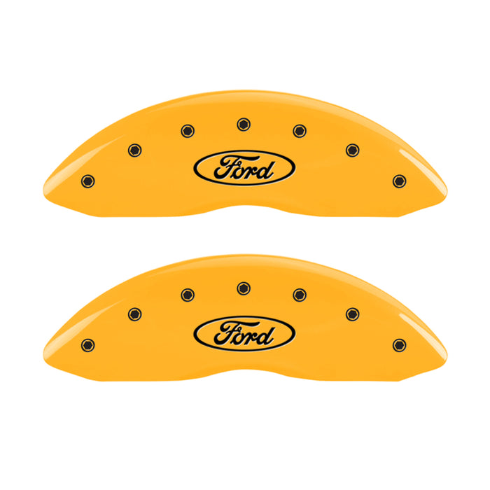 MGP 4 Caliper Covers Engraved F & R Oval Logo/Ford Yellow Finish Black Char 2003 Ford Crown Victoria