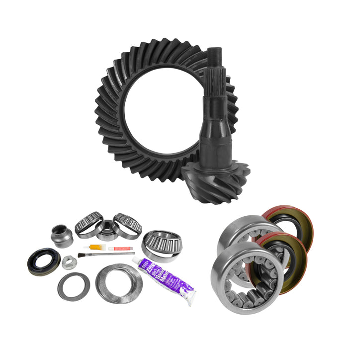 Yukon 9.75in Ford 3.55 Rear Ring & Pinion Install Kit Axle Bearings and Seal