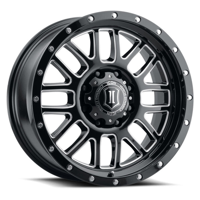 ICON Alpha 20x9 8x170 0mm Offset 5in BS Gloss Black Milled Spokes Wheel