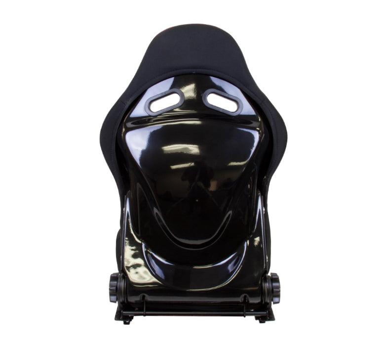 NRG FRP Bucket Seat - Reclinable (Black Cloth w/Red Stitching)