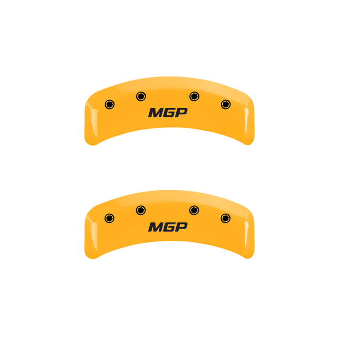 MGP 4 Caliper Covers Engraved Front & Rear MGP Yellow Finish Black Char 2001 Ford Mustang
